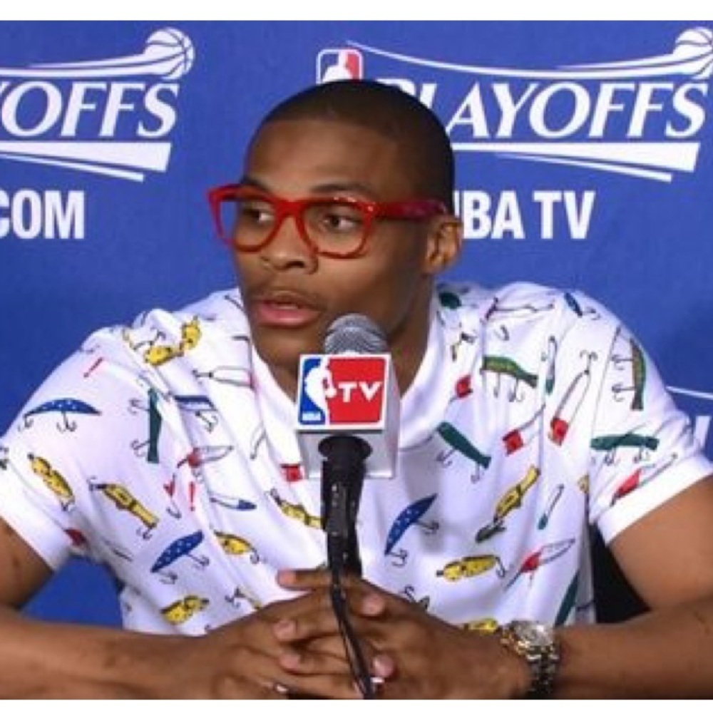 Lacoste L!VE Russell Westbrook Viral Game 1 Fishing Lure Pique Polo Shirt Size M